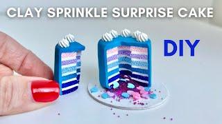 Tiny Sprinkle Explosion Cake - Dollhouse Miniatures - DIY Polymer Clay