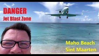 Danger - Jet Blast Zone at Maho Beach in Sint Maarten