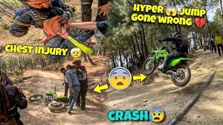 Bike jump EXTREME fail  | Chest injury  hone se Bach gyi | Kawasaki KLX300R