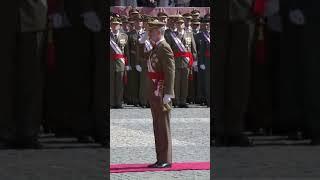 El rey Felipe VI vuelve a jurar bandera en Zaragoza, acompañado por la princesa Leonor #shorts