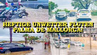 +++ HEFTIGES UNWETTER ÜBER MALLORCA +++ 17 BUNDESLAND WIRD GEFLUTET | WASSER SCHIESST IN FLUGHAFEN