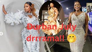 Stunning Durban July looks|Eva and Dineo drama |Cyan boujee stolen design, 