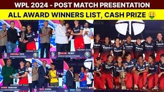 WPL 2024 - All Award Winners List | Orange Cap, Purple Cap Winner | WPL 2024 Post Match Presentation