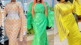 Latest Senegalese/Malian/Gambian Lace Bazin || Lace and Bazin Riche Styles For Admirable Ladies