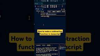 Making a subtraction function in Javascript @codingthirst  #shorts #viral #coding