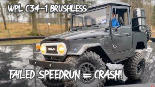 WPL C34-1 BRUSHLESS FAILED SPEEDRUN ended in crash