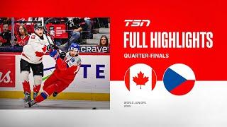 2025 World Junior Championship Quarterfinal Highlights: Czechia vs. Canada