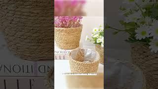 Straw Woven Plant Basket Set  #makeuporganizer #chicessentials #roadtripready