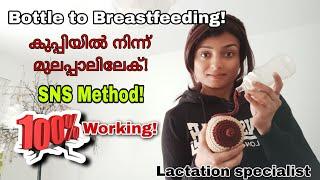 How To Breastfeed A Bottlefed Baby Malyalam| Nipple confusion/increase breastmilk SNS breastfeeding/