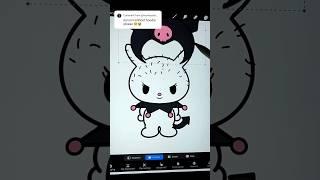 Kuromi EXPOSED  jk will draw her normal too  #kuromi #sanrio #hellokitty #cute #drawing #funny