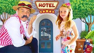 Nastya and Funny hotel toy story with Daddy. Video for kids