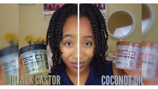 BEST TWIST OUT GEL? Eco Styler Black Castor oil & Flaxseed VS Coconut Oil Gel + Styling 4c hair