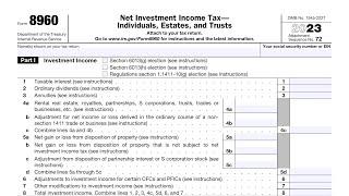 IRS Form 8960 walkthrough (Net Investment Income Tax)