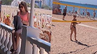 Beautiful Russian Girls in Gelendzhik - Very Hot Weather, Beach Walk - สาวรัสเซียแสนสวย