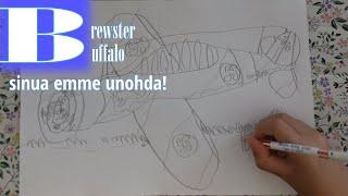 How to draw B-239 Brewster Buffalo, Pearl of the Sky!