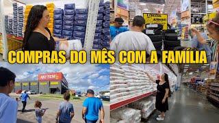 COMPRAS DO MÊS PARA CINCO PESSOAS|| FAMÍLIA DO RANCHO NO MERCADO