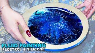 Fluid Acrylic Pouring Tutorial - FLOETROL & SILICONE BLUE