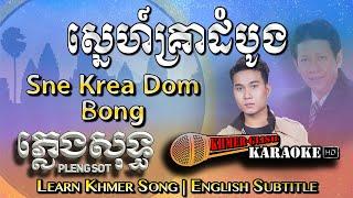 Khmer Karaoke - Sne Krea Dom Bong ស្នេហ៍គ្រាដំបូង ភ្លេងសុទ្ធ Pleng Sot [English Subtitle Sing Along]