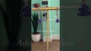 Tanzanite & Diamond 18k Earrings #tanzanite #tanzaniteearrings #gemstonejewelry #gemstoneearrings