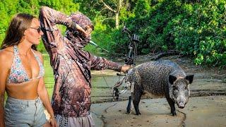 Coastal Bow Hunt/Fish Challenge: Exploring By Boat & Hidden Waterfalls