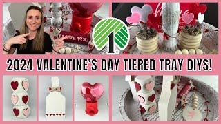 6 DOLLAR TREE TIERED TRAY DIYS | MUST TRY VALENTINES DIY IDEAS 2024 | BUDGET FRIENDLY