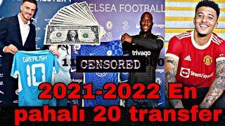 2021-2022 Yaz Transfer Dönemi En Pahalı 20 oyuncu (Bonservis) 