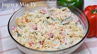 Ensalada Fría de Pasta Cremosa y Bien Fácil de Hacer