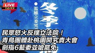 【直播完整版】民眾怒火反撲立法院！青鳥團體赴桃園開究責大會 劍指6藍委並嗆罷免｜三立新聞網 SETN.com