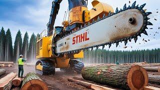 Extreme Dangerous Fastest Big Chainsaw Cutting Tree Machines | Monster Stump Removal Excavator #10