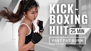 25 MIN Kickboxing HIIT WORKOUT for FAST FAT BURN V11