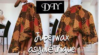 DIY COMMENT COUDRE UNE JUPE WAX ASYMETRIQUE | SANS PATRON AVEC POCHES ET FERMETURE 1/3