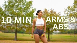 10 MIN Intense ARMS & ABS HIIT Cardio | no equipment needed, burn lots of calories, do anywhere!