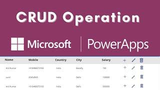 CRUD Operation in PowerApps | Add, Edit, Update, Delete data PowerApps - PowerApps Tutorial | CRUD