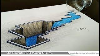 3D Kuyu veya Çukur Çizimi - 3D Pit or Hole Drawing - 3D Art - Trick Art