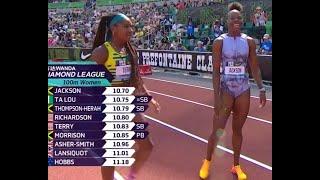 Women's 100m Results: Eugene Diamond League - Prefontaine Classic 2023