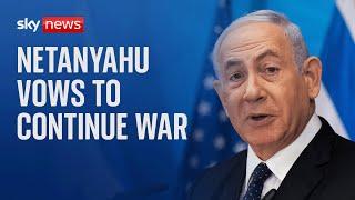 Israeli Prime Minister Benjamin Netanyahu delivers statement amid increasing tensions