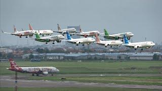 Plane Spotting Bandara Juanda Surabaya, Pesawat Terbang Landing/ Mendarat dan Take Off