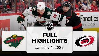 NHL Highlights | Wild vs. Hurricanes - January 04, 2025