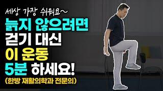 50대부터 걷기 대신! 집에서 하는 5분 초간단 팔 다리 근력 & 자세 개선 노화 방지 운동