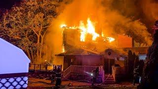 HEAVY FIRE DESTROYED RIVERFRONT HOME Two Alarm Structure Fire Brielle New Jersey 10/29/24