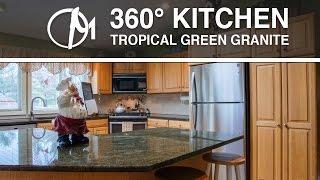 Tropical Green Granite Kitchen Countertops in 360˚