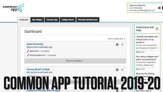 How to Guide to the Common Application (2019-2020) | Tutorial