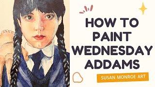 How to Paint Wednesday Addams - A Watercolor Tutorial