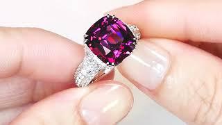 Magenta Garnet Ring at 6.75 carats by Kat Florence KF07958