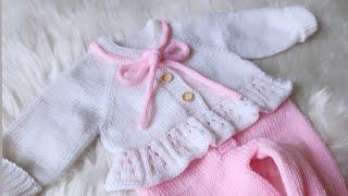 Fırfırlı Kız Bebek Tulumu /İki Renkli Kolay Bebek Tulumu
