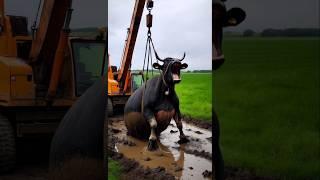 Rescue pregnant cow in mud #humanity #cow #animals #shortsfeed #rescue #doctor #cowlover #pets #ai