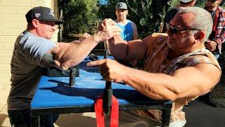 Arm wrestling legends Ron King and Eric Wolfe!