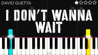 David Guetta & OneRepublic - I Don't Wanna Wait | EASY Piano Tutorial