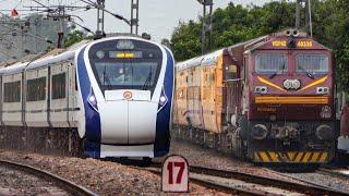 Intense Evening train actions : Vande bharat, Duronto, Humsafar, Double Decker at full speed