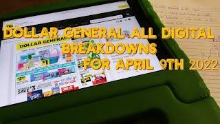 dollar general 5 off 25 all digital breakdowns! 04/09/22